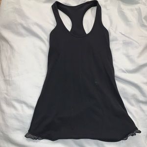 Lululemon black tank with ruffles